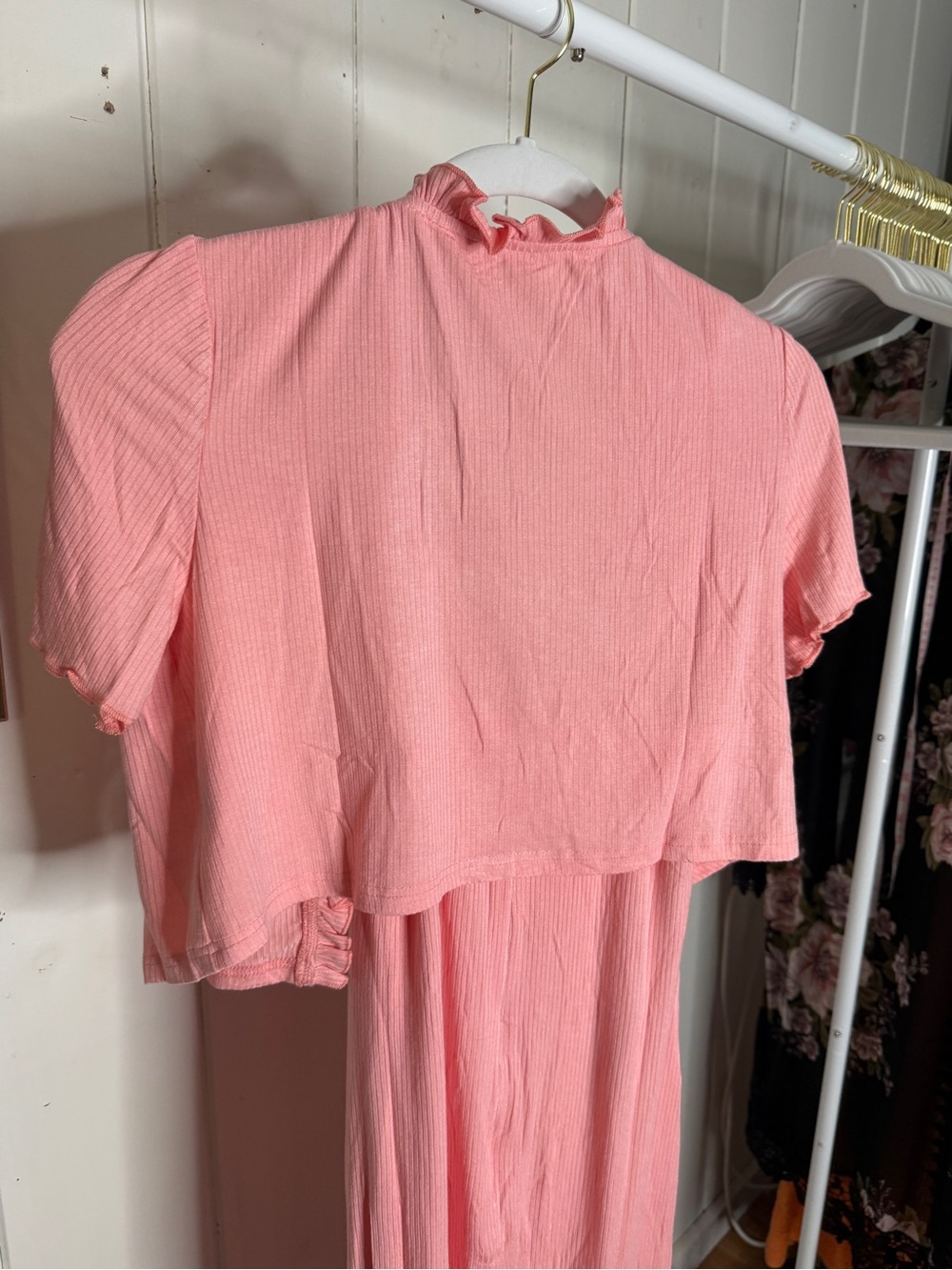 Ruffled Ribbed Sleep Set - Pink - Picture 3 of 6